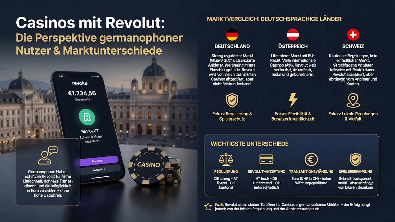 Casinos mit Revolut : la perspective germanophone et les différences de marché