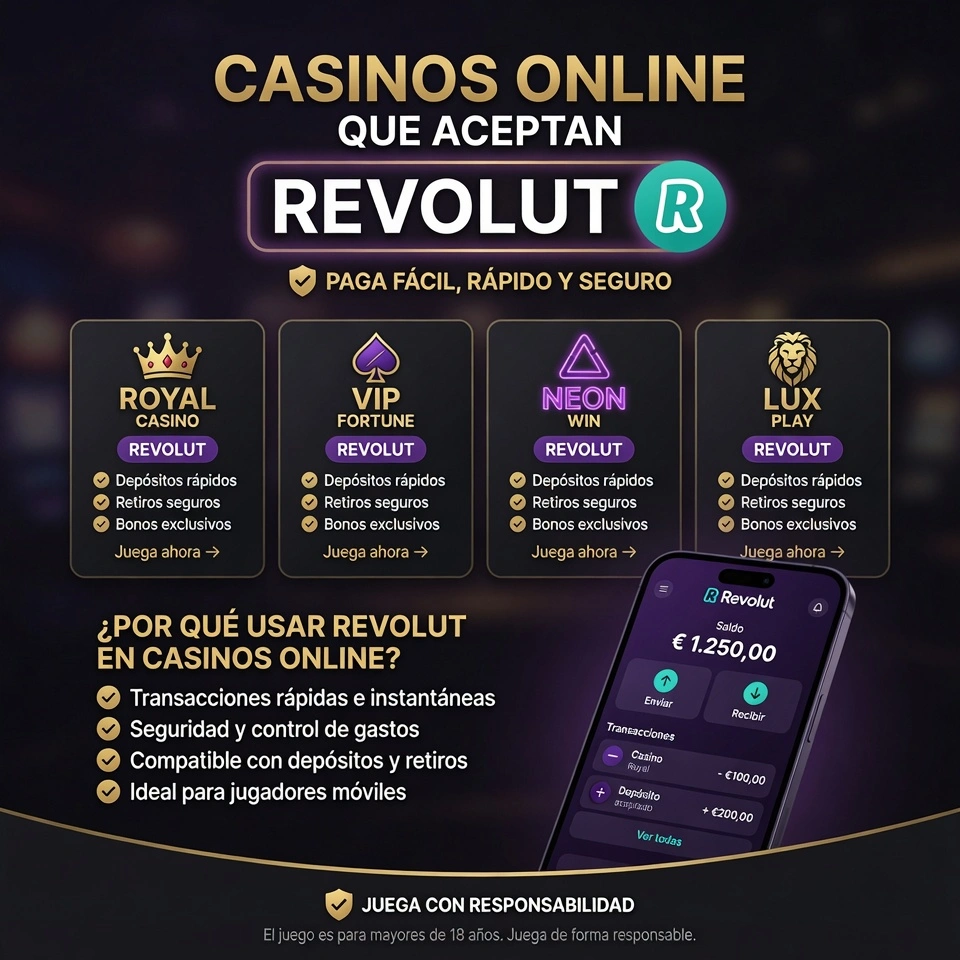 Casinos online que aceptan Revolut
