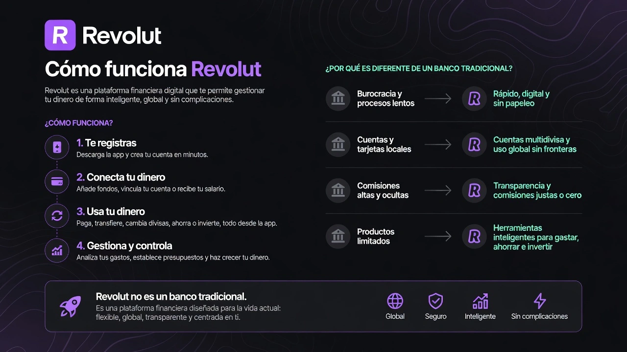 Cómo funciona Revolut y por qué es diferente de un banco tradicional